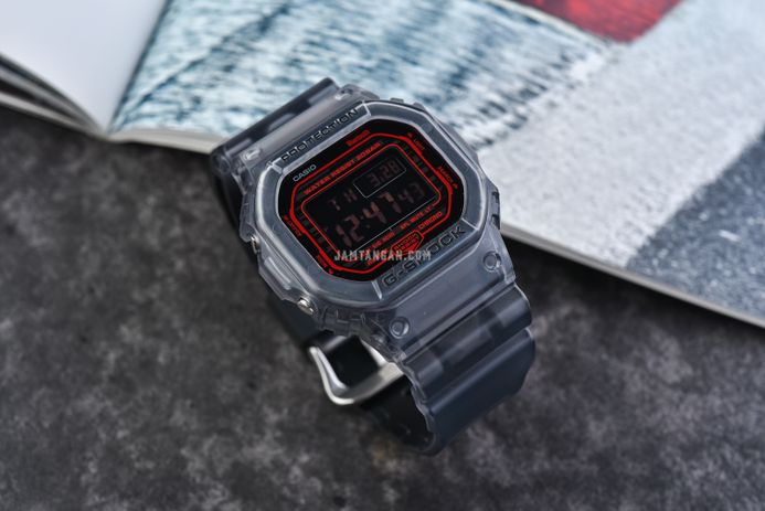 Casio G-Shock DW-B5600G-1DR Digital Dial Black Transparent Resin Band