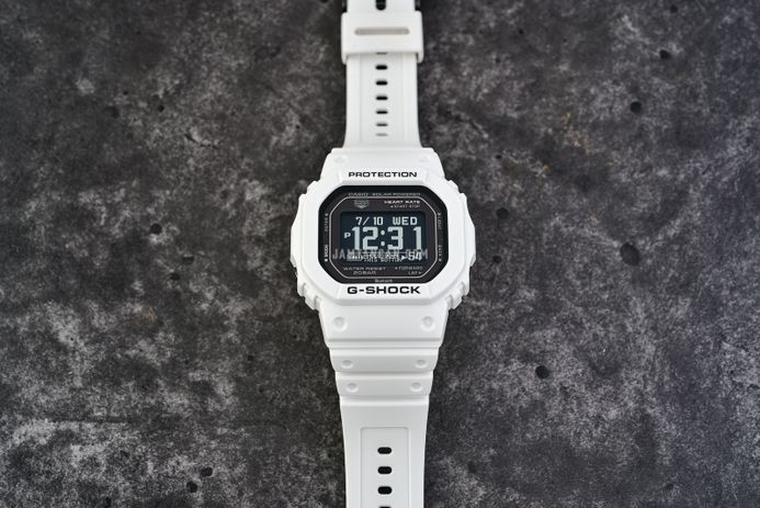Casio G-Shock DW-H5600-7DR Smartwatch G-Squad Heart Monitor Digital Dial White Resin Band