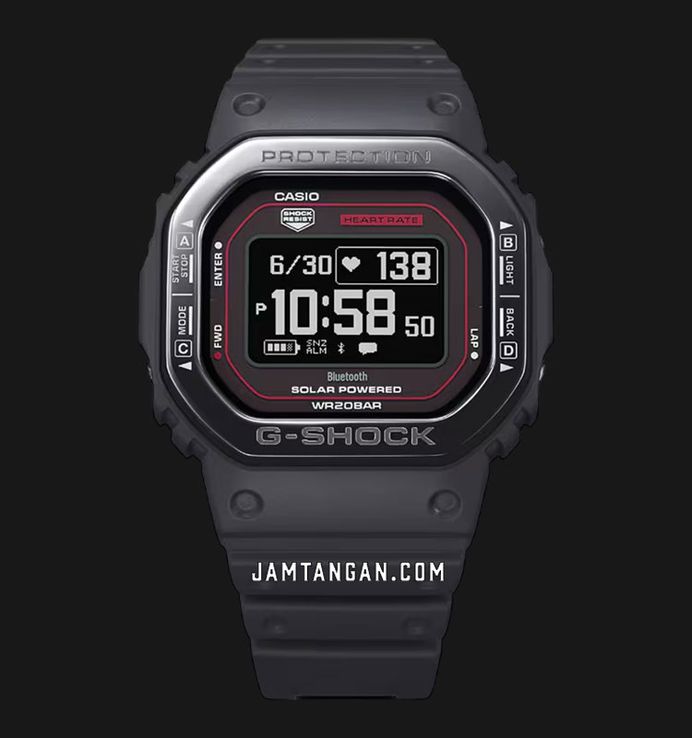 Casio G-Shock DW-H5600MB-1A4JR Smartwatch G-Squad Heart Monitor Digital Dial Black Resin Band (JDM)