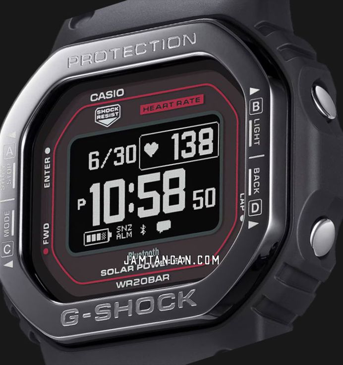 Casio G-Shock DW-H5600MB-1A4JR Smartwatch G-Squad Heart Monitor Digital Dial Black Resin Band (JDM)