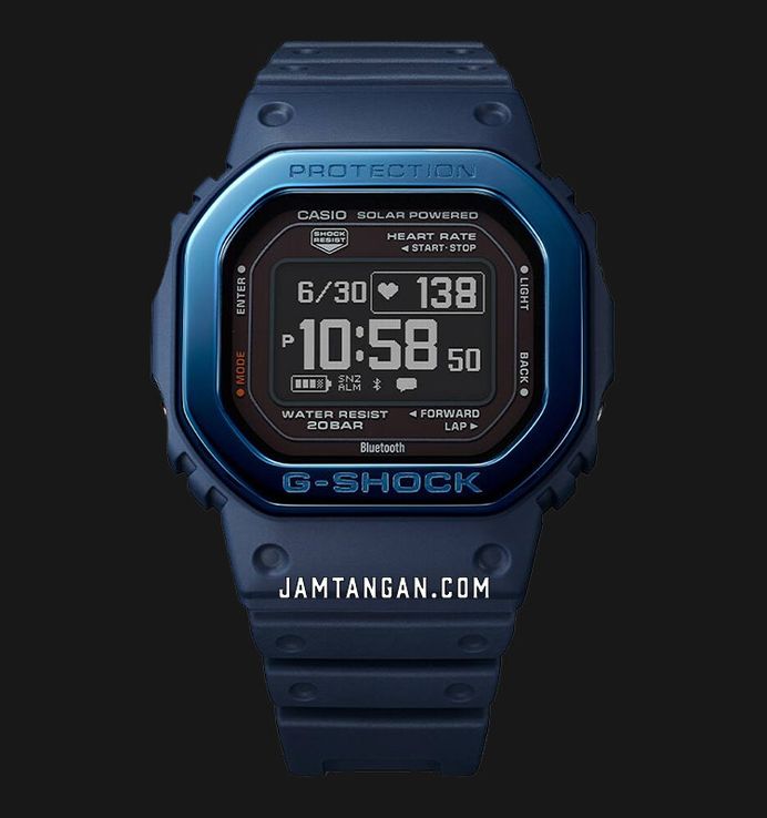 Casio G-Shock DW-H5600MB-2DR Smartwatch G-Squad Heart Monitor Digital Dial Blue Resin Band
