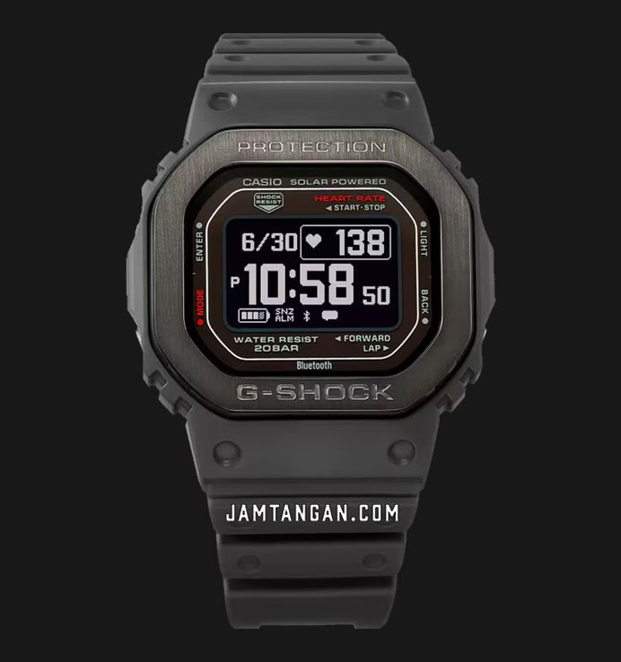 Casio G-Shock DW-H5600MB-8DR Smartwatch G-Squad Heart Monitor Digital Dial Dark Grey Resin Band