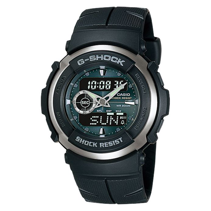 Casio G-Shock G-300-3AV G-300-3AVDR Digital Analog Black Resin