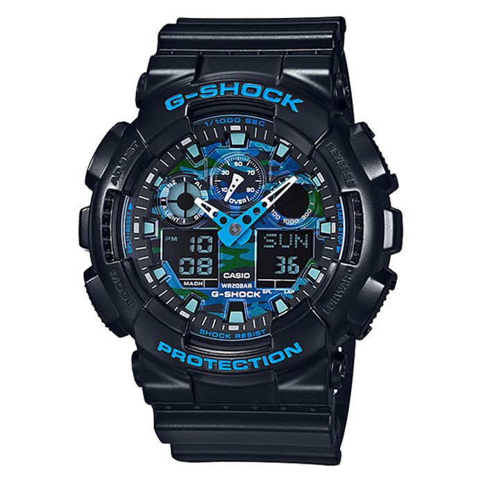 Casio Collection Orologi Casio Casio Nero E Argento Casio G-Shock  GA-100CB-1A GA-100CB-1ADR Standard Digital Analog Dial Black Resin Band