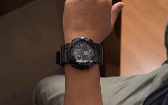 Casio G-Shock GA-100CF-1ADR G-Classic Camouflage Digital Analog Dial Black Resin Band