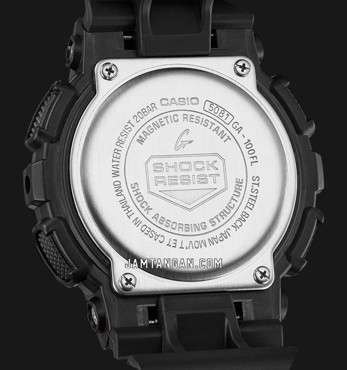 Casio G-Shock GA-100FL-1AJF Flame Inside Collection Digital Analog Dial Black Resin Band (JDM)