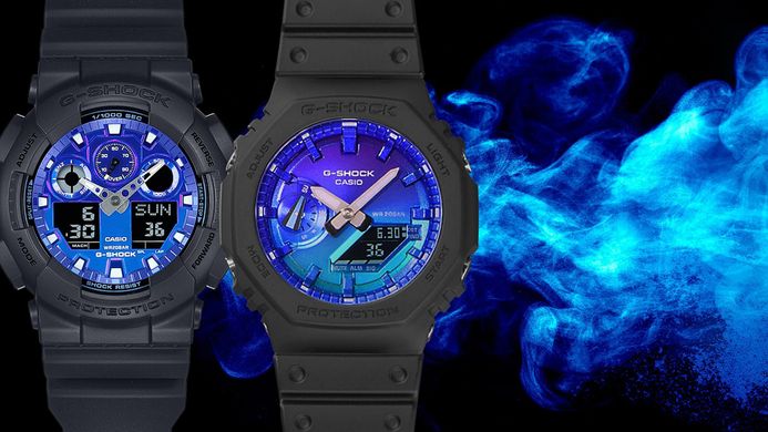Casio G-Shock GA-100FL-1AJF Flame Inside Collection Digital Analog Dial Black Resin Band (JDM)