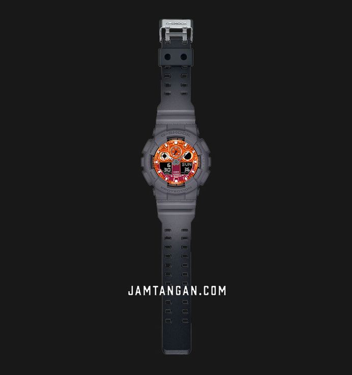 Casio G-Shock GA-100FL-8AJF Flame Inside Collection Digital Analog Dial Grey Resin Band (JDM)