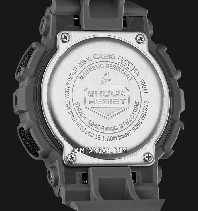 Casio G-Shock GA-100FL-8AJF Flame Inside Collection Digital Analog Dial Grey Resin Band (JDM)
