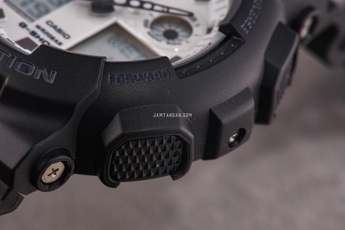 Casio G-Shock GA-100WD-1ADR Black And Briliant White Digital Analog Dial Black Resin Band