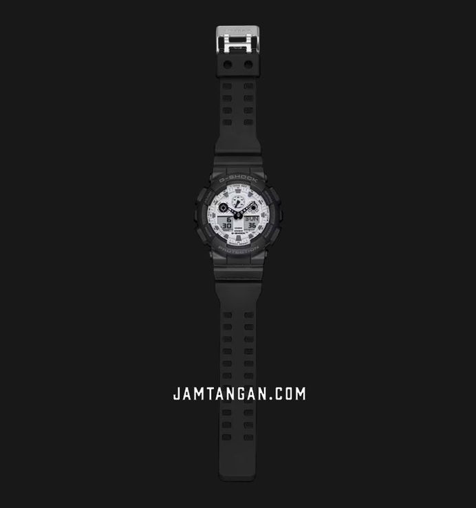 Casio G-Shock GA-100WD-1AJF Black And Briliant White Digital Analog Dial Black Resin Band (JDM)