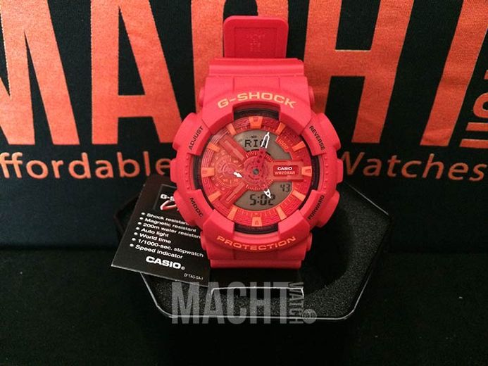Casio G-Shock GA-110AC-4A GA-110AC-4ADR Red Digital Analog Dial