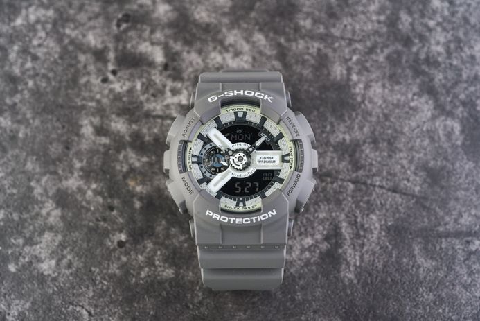 Casio G-Shock GA-110HD-8ADR Hidden Glow Series Digital Analog Luminous Dial Grey Resin Band
