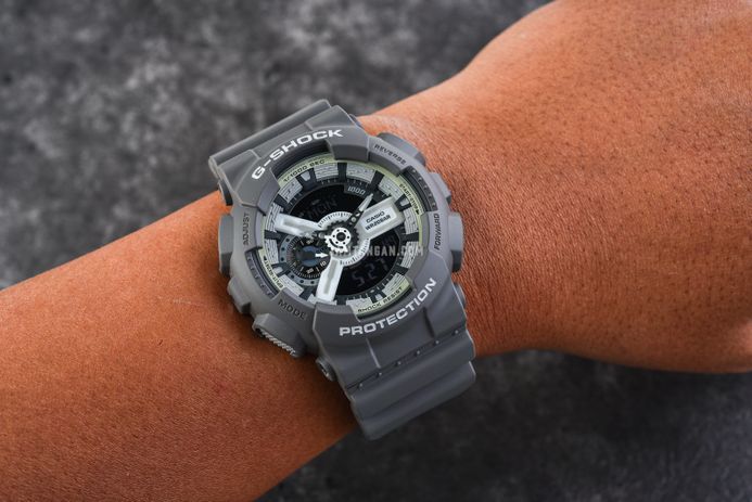 Casio G-Shock GA-110HD-8ADR Hidden Glow Series Digital Analog Luminous Dial Grey Resin Band