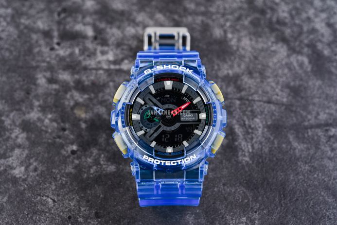 Casio G-Shock GA-110JT-2ADR Retrofuture With A Translucent Digital Analog Dial Blue Resin Band