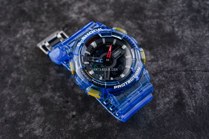Casio G-Shock GA-110JT-2ADR Retrofuture With A Translucent Digital Analog Dial Blue Resin Band