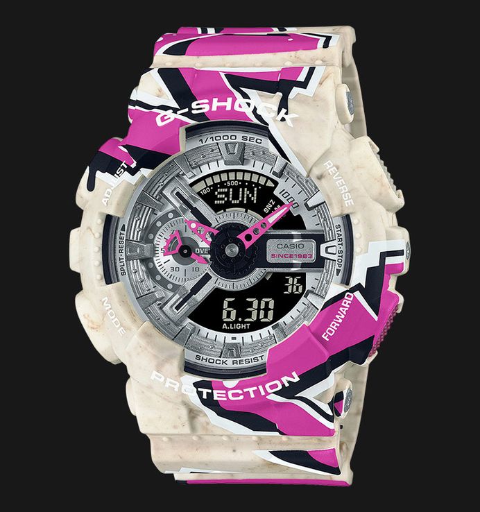 Casio G-Shock GA-110SS-1ADR Street Spirit Digital Analog Dial Dual Tone Resin Band