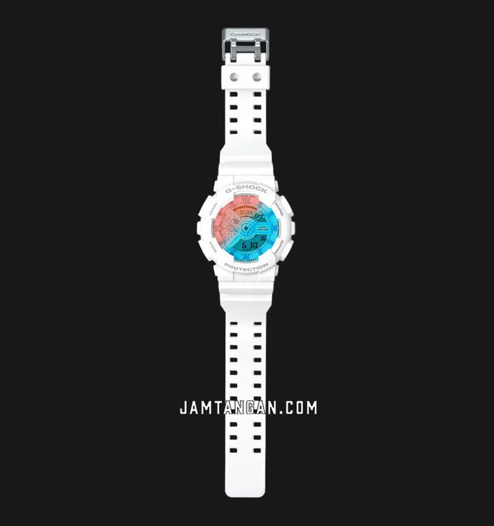 Casio G-Shock GA-110TL-7ADR Beach Time Lapse Series Digital Analog Dial White Resin Band