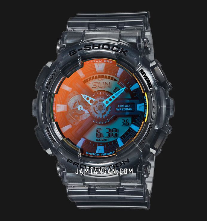 Casio G-Shock GA-110TLS-8ADR Beach Time Lapse Series Digital Analog Dial Grey Transparent Resin Band