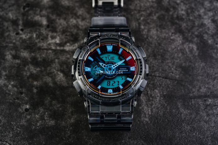 Casio G-Shock GA-110TLS-8ADR Beach Time Lapse Series Digital Analog Dial Grey Transparent Resin Band