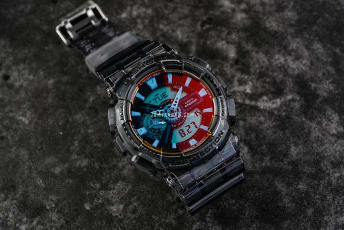 Casio G-Shock GA-110TLS-8ADR Beach Time Lapse Series Digital Analog Dial Grey Transparent Resin Band