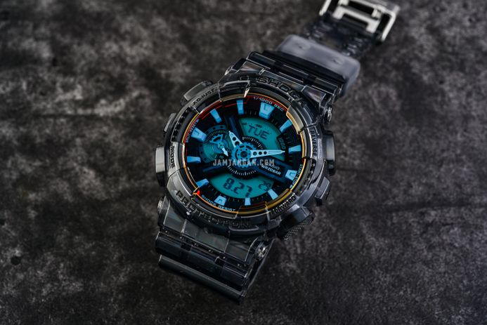 Casio G-Shock GA-110TLS-8ADR Beach Time Lapse Series Digital Analog Dial Grey Transparent Resin Band