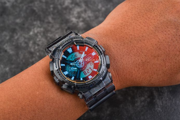 Casio G-Shock GA-110TLS-8ADR Beach Time Lapse Series Digital Analog Dial Grey Transparent Resin Band
