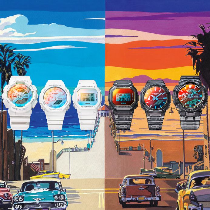Casio G-Shock GA-110TLS-8ADR Beach Time Lapse Series Digital Analog Dial Grey Transparent Resin Band