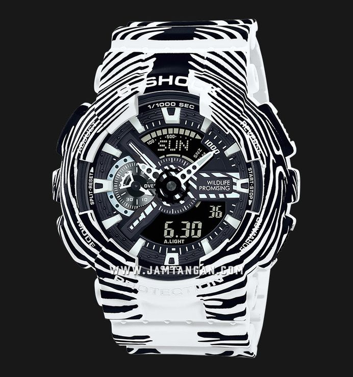 Casio G-Shock GA-110WLP-7ADR Wildlife Promising Grevys Zebra Digital Analog Dial Resin Band