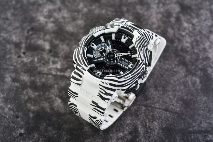 Casio G-Shock GA-110WLP-7ADR Wildlife Promising Grevys Zebra Digital Analog Dial Resin Band