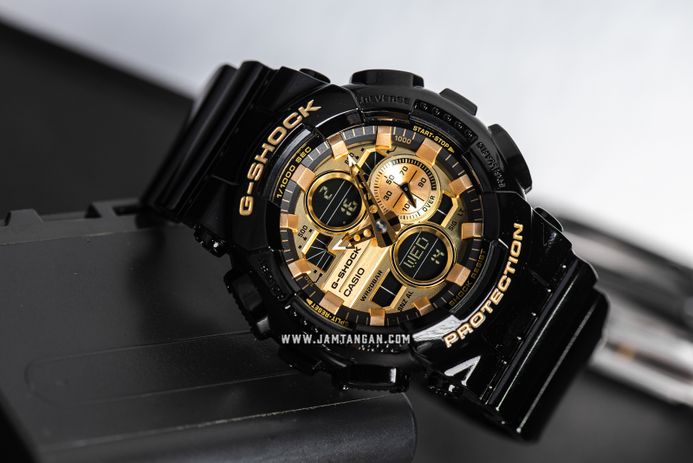 Jam g shock hitam gold top