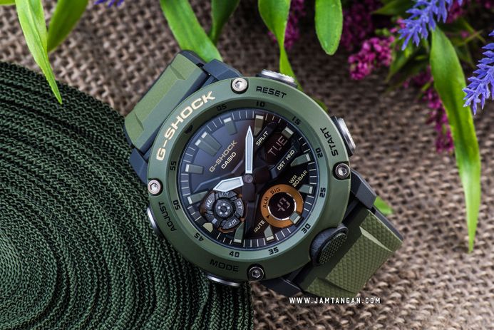 Casio G-Shock GA-2000-3A GA-2000-3AJF Black Dial Green Olive Resin