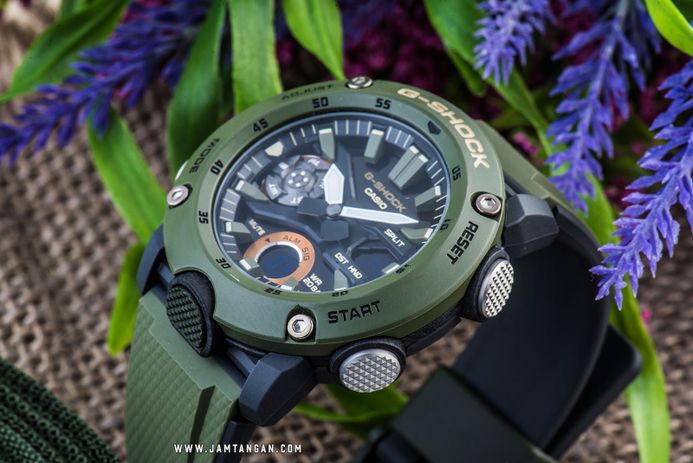 Casio G-Shock GA-2000-3A GA-2000-3AJF Black Dial Green Olive Resin