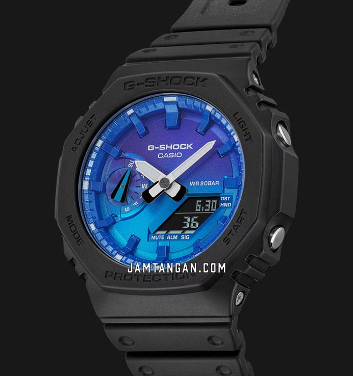 Casio G-Shock GA-2100FL-1ADR CasiOak Flame Inside Collection Digital Analog Dial Resin Band