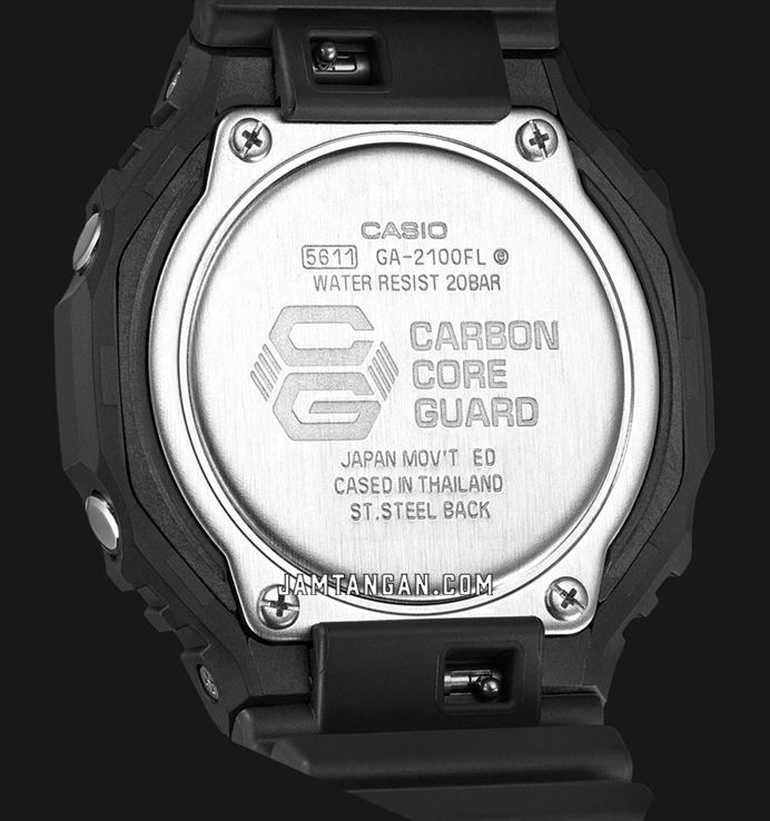 Casio G-Shock GA-2100FL-1ADR CasiOak Flame Inside Collection Digital Analog Dial Resin Band