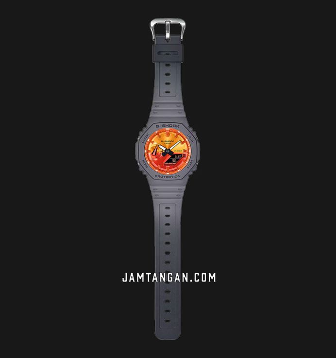 Casio G-Shock GA-2100FL-8ADR CasiOak Flame Inside Collection Digital Analog Dial Resin Band
