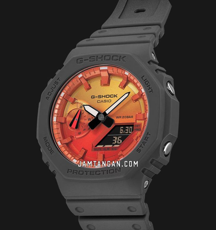 Casio G-Shock GA-2100FL-8ADR CasiOak Flame Inside Collection Digital Analog Dial Resin Band