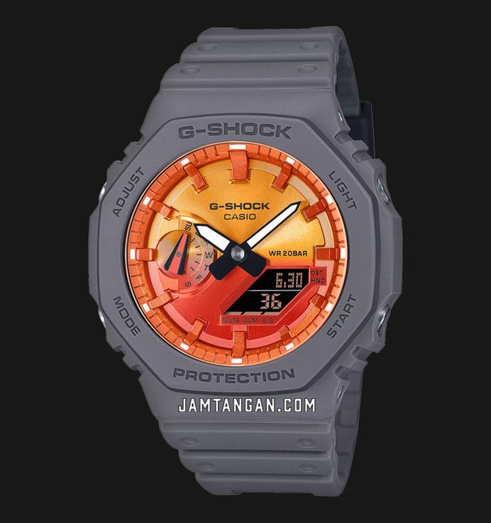 Casio G-Shock GA-2100FL-8ADR CasiOak Flame Inside Collection Digital Analog Dial Resin Band