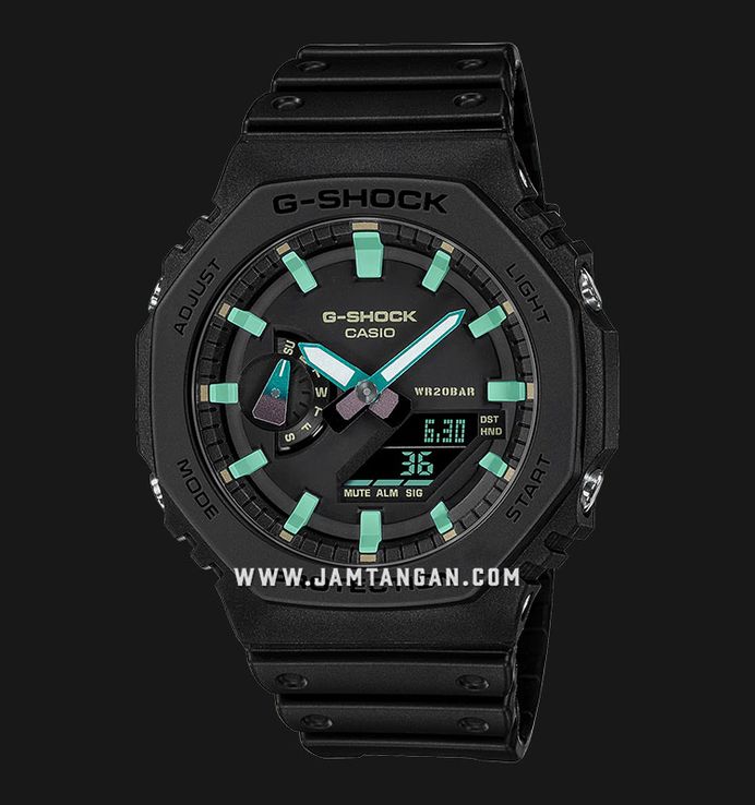 Casio G-Shock GA-2100RC-1ADR CasiOak Teal And Brown Series Black Dial Black Resin Band