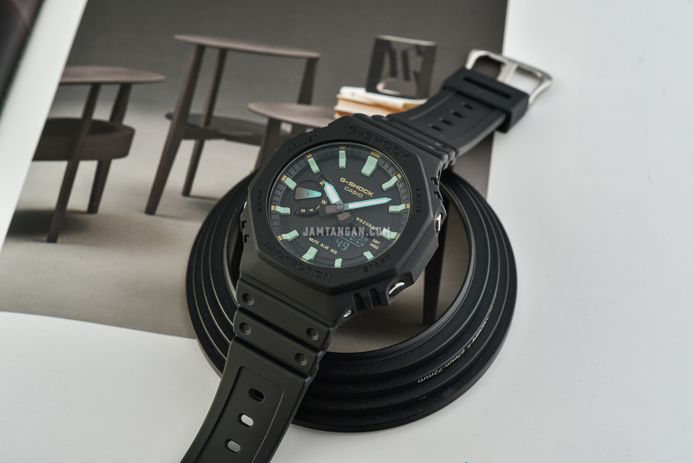 Casio G-Shock GA-2100RC-1ADR CasiOak Teal And Brown Series Black Dial Black Resin Band