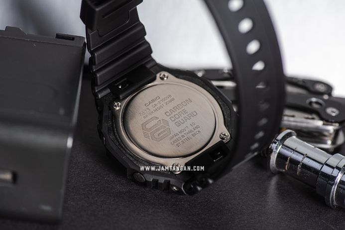 Casio G-Shock GA-2100VB-1ADR CasiOak Virtual Blue Digital Analog Dial Black Resin Band