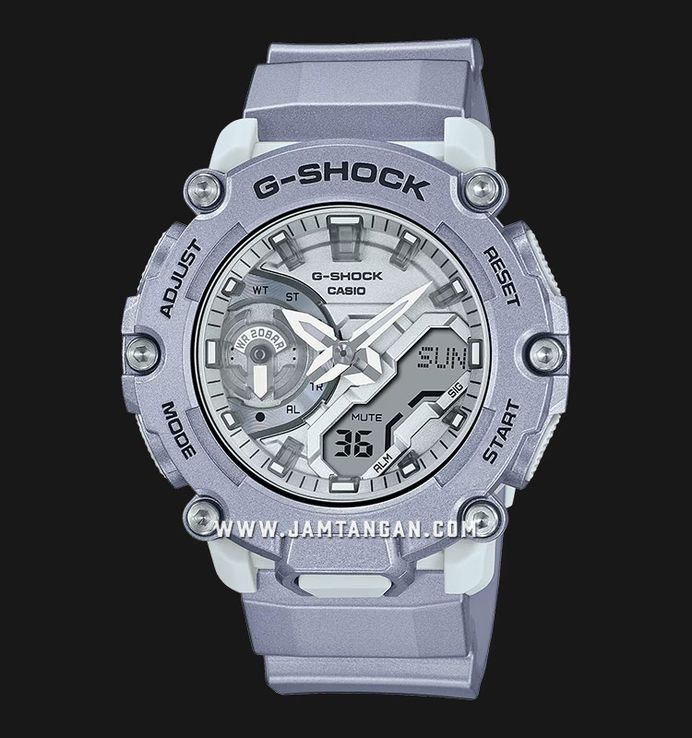Casio G-Shock GA-2200FF-8ADR Forgotten Future Series Digital Analog Dial Metalic Silver Resin Band