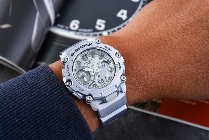 Casio G-Shock GA-2200FF-8ADR Forgotten Future Series Digital Analog Dial Metalic Silver Resin Band