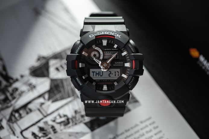 Casio G-Shock GA-700-1ADR Digital Analog Dial Black Resin Band