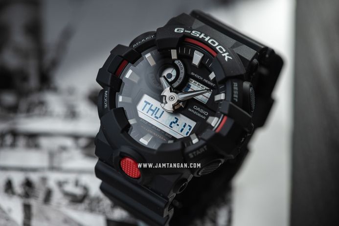 Casio G-Shock GA-700-1ADR Digital Analog Dial Black Resin Band