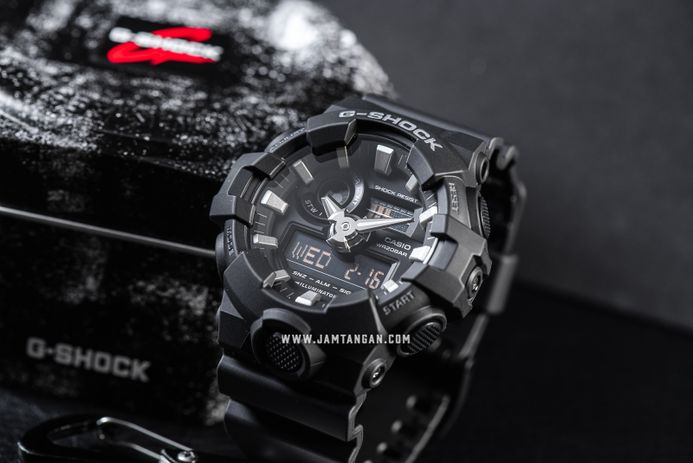 Casio G-Shock GA-700-1BDR Men Digital Analog Dial Black Resin Band