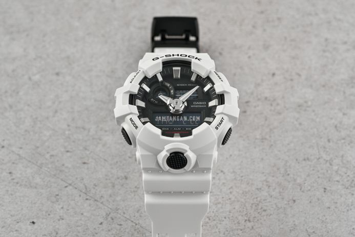 Casio G-Shock GA-700-7ADR Digital Analog Dial White Resin Band