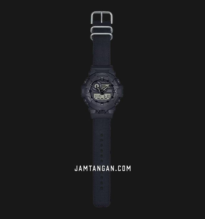 Casio G-Shock GA-700BCE-1ADR Utility Black Series Digital Analog Dial Black CORDURA Cloth Band