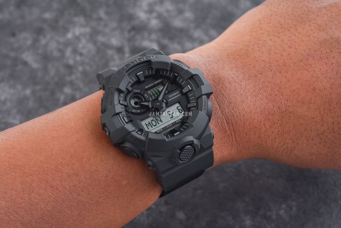 Casio G-Shock GA-700BCE-1ADR Utility Black Series Digital Analog Dial Black CORDURA Cloth Band