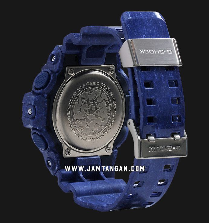 Casio G-Shock GA-700BWP-2ADR Chinese Porcelain Light Blue Digital Analog Dial Navy Blue Resin Band